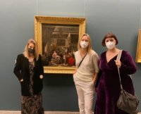 Scarlett Ruggiero, Patricia Huczek et une amie du Trinque Fougasse au Musée Fabre