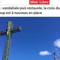La croix du Pic Saint Loup de nouveau en place - Midi Libre juillet 2020