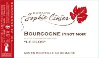 Bourgogne Pinot Noir "Le Clos" 2021 75cl rouge - Domaine Sophie Cinier